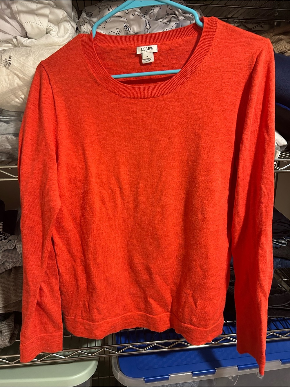 J. Crew Women’s Scoopneck Sweater in Vibrant Orange-Red